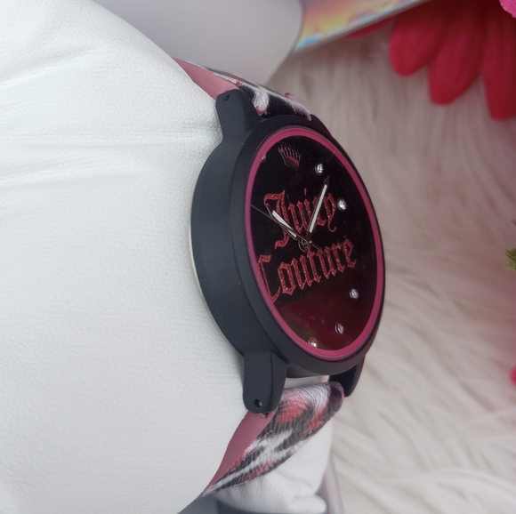 Juicy Couture Pink and Black Leopard Print Watch - Picture 5 of 7